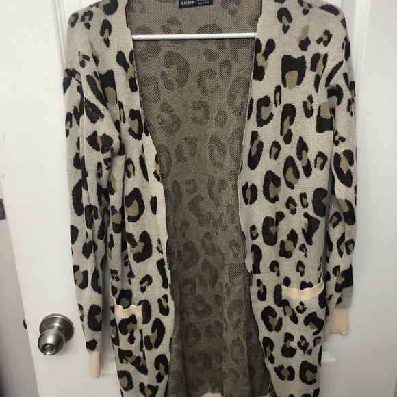 Long Shein Leopard Cardigan Medium - Picture 2 of 3